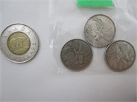 3x 25 Cents canada 1961 en argent, circulé