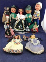 Box of Vintage Foreign Dolls