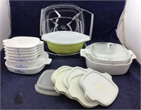 Corning Ware & Pyrex Incl Stands & Lids