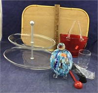 Art Glass Bug Catcher & Glass Basket +