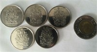Canada 5 pièces de 50 cents 2002 Hors Circulation