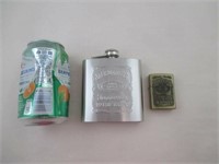 Briquet et flasque Jack Daniel's en stainless