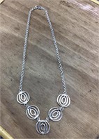 Sterling Silver Necklace With 5 Small Medallions