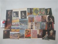 30 cartes postales vtg Tableaux de grands