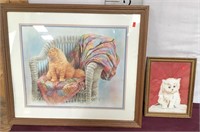 Artwork/Print, Cats Signed, Wolf M. ?, P. Young