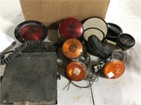 BOX OF VEHICLE  LIGHTS AND GUAGES