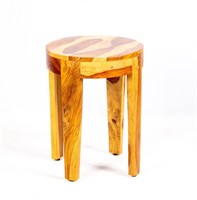 Furniture Small Round Two Tone Wood Side Table