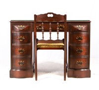 Furniture Antique Mahogany Desk & Chair