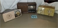 3 Vintage Clock Radios -AS IS