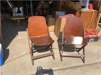 Pair of collectible wood folding chairs