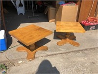 Pair wood end tables