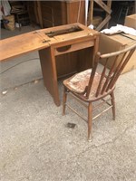 Oak sewing machine cabinet