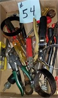 Flat of Tools-oil wrenches, screwdrivers,