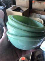 Hanging lite & Fire King Jade bowls