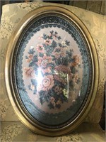 Antique Oval Convex Frame with Floral
