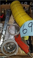 Flat of Brass Hammer, Air hose & more