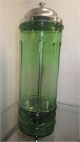 Green Glass Barber Comb Jar