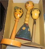 3 Figural Hat Holders