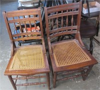 Pair Caned Chairs