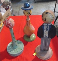 3 Figural Hat Stands