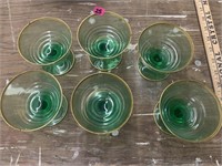 6 VASELINE GLASS DESSERT CUPS