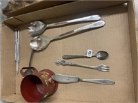 SILVER PLATE ITEMS AND METAL CUP