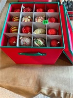 Christmas ornaments in square container 1