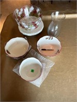 Christmas serving bowls and cake plate