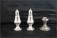 Sterling Shakers & Candle Holder