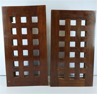 Pr Teak Antique Ship Grates