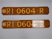 (2) Rhode Island Boat Registration Decals-Wood