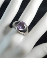 925 Ring with Lavender-Tone Stone