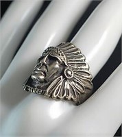 Sterling Native Headdress Ring