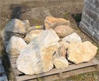 Pallet of various size landscaping rocks