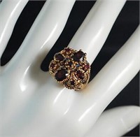 Sterling Ring w/Red Stones