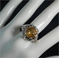 925 Ring w/Yellow Stone
