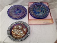 2 Imperial, 1 Fenton collector plates