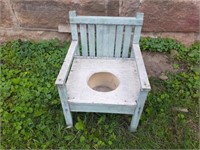 Primitive Potty Chair w/ pail 14" wide