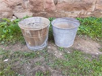 2 Galvanized Buckets #'s 10 and 12