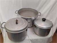 3 Aluminum Pots, 2 are Wearever Vintage