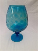 Large Blue Glass Brady Snifter 11" tall