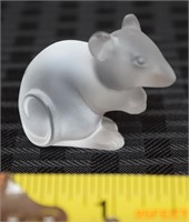 Lalique France Crystal Rat Mouse figure 1 3/4"