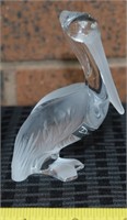 Daum France Crystal Pelican bird figure 4"