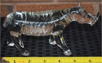DCB Beaubien Blown Art Glass Rhino figure