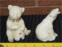(2) Porcelain Bear figures Lenox China Jewels +