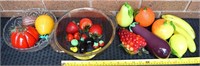 Large Icet Murano art glass Fruit lot w/ bowls