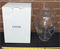 Dansk Burchetta art glass urn vase new in box