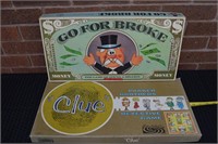 Vintage Clue & Go For Broke board games
