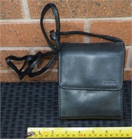 Fossil black leather crossbody small purse/bag