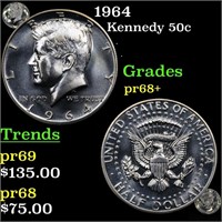 1964 Kennedy 50c Grades GEM++ Proof